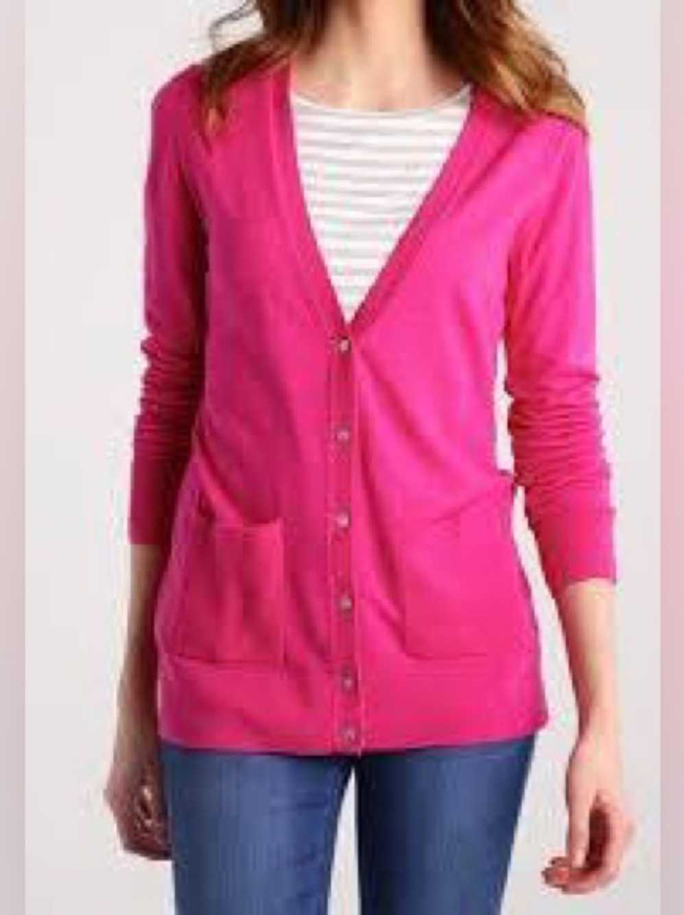 Banana Republic Merino Wool Pink Cardigan Sweater - Picture 2 of 7